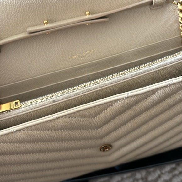 YSL Monogram Large Wallet on Chain in Grained Leather - Picture 3 of 3